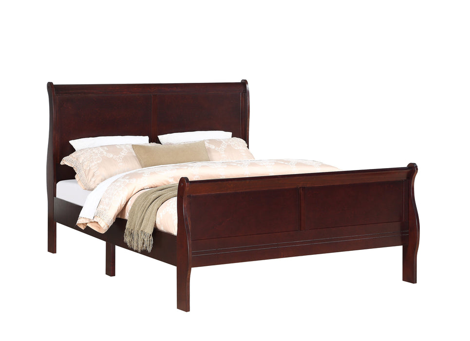  Louis Philip Cherry Sleigh Bedroom Set - Lara Furniture