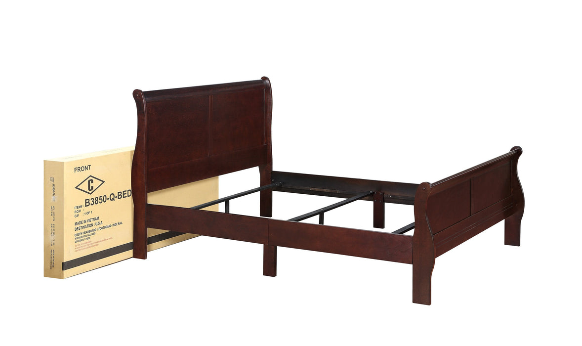  Louis Philip Cherry Sleigh Bedroom Set - Lara Furniture