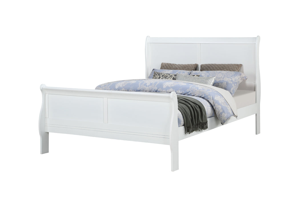 Louis Philip White Full Sleigh Bed - Lara Furniture