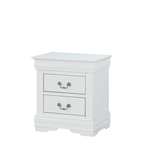 Louis Philip White Nightstand - B3650-2 - Lara Furniture