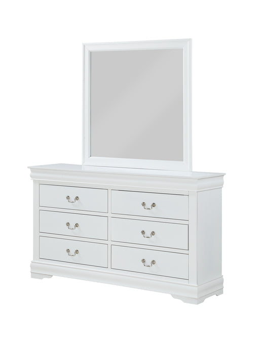 Louis Philip White Sleigh Bedroom Set - Lara Furniture