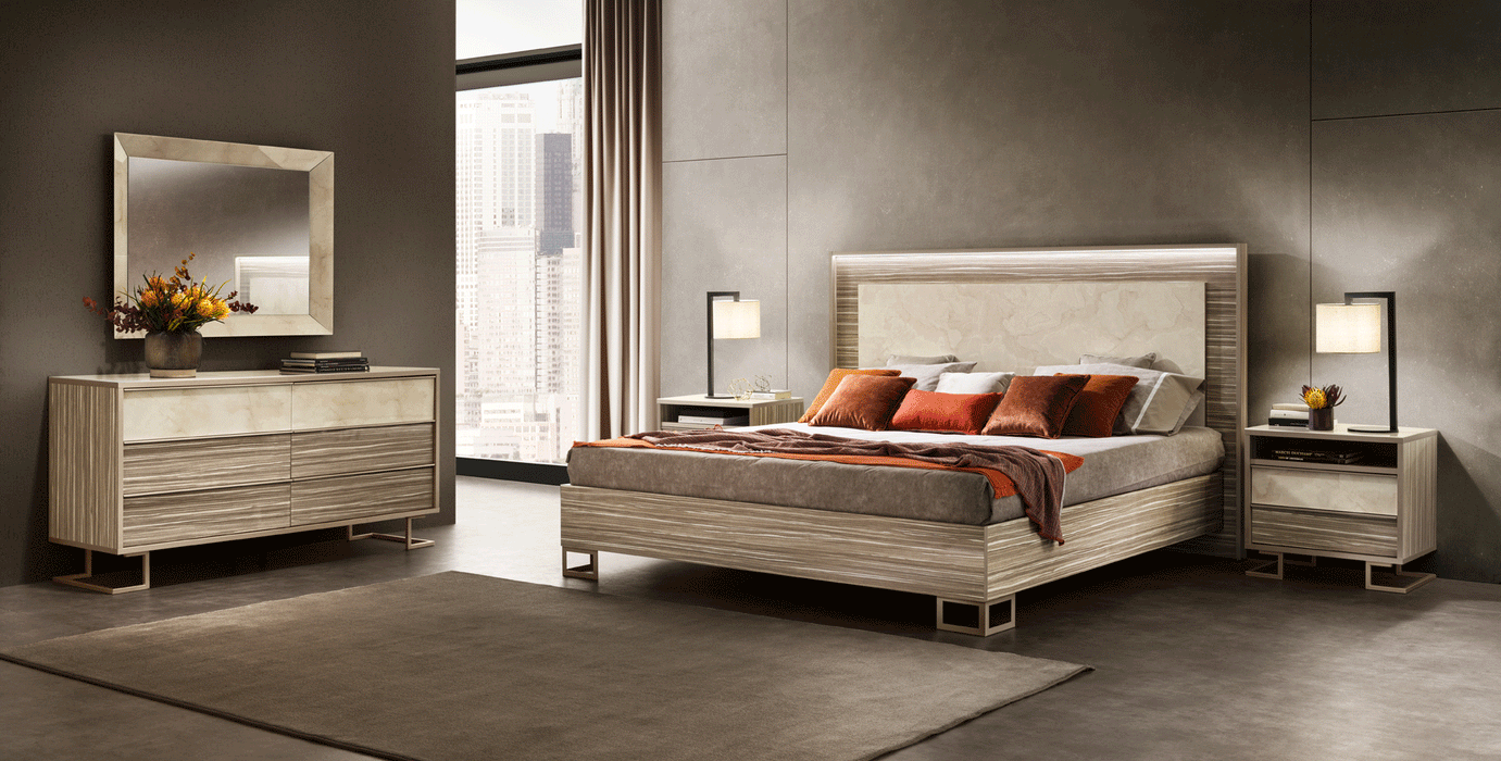 Luce Light Bedroom W/ Light Queen - Lara Furniture