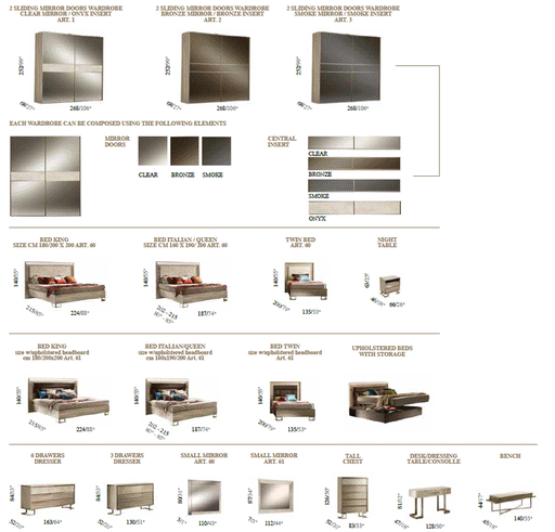 Luce Light Bedroom W/ Light Set - Lara Furniture