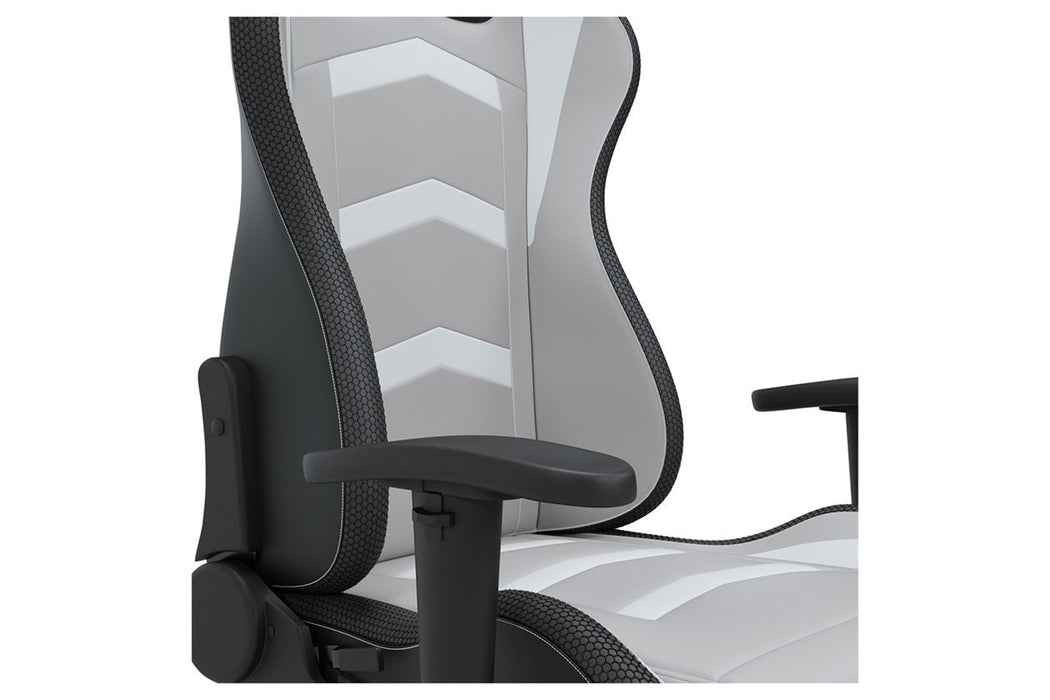 Lynxtyn White/Gray Home Office Desk Chair - H400-08A - Lara Furniture