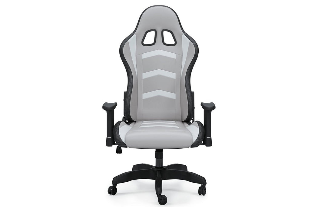 Lynxtyn White/Gray Home Office Desk Chair - H400-08A - Lara Furniture