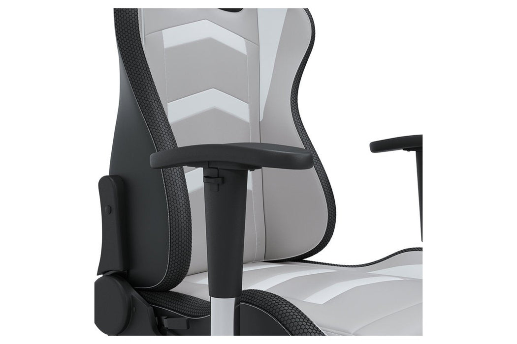 Lynxtyn White/Gray Home Office Desk Chair - H400-08A - Lara Furniture