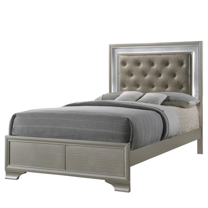 Lyssa Champagne Full Panel Bed - Lara Furniture