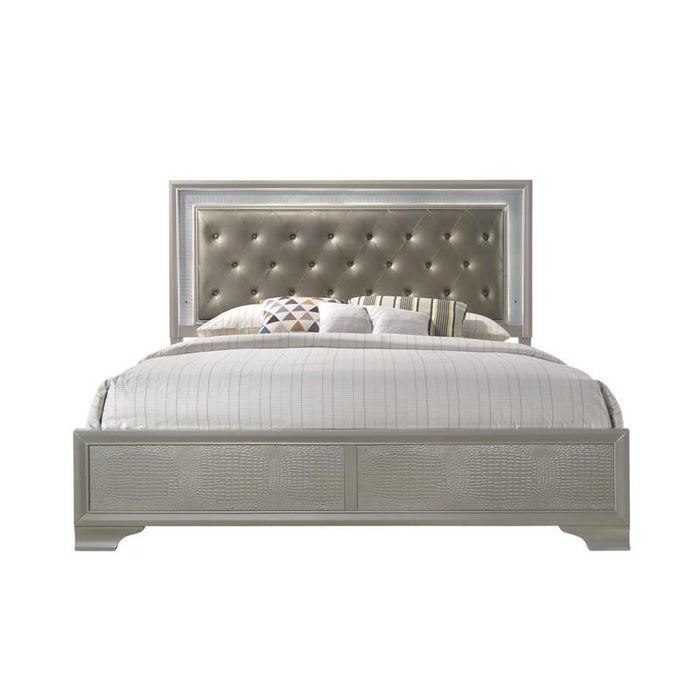 Lyssa Champagne King Panel Bed - Lara Furniture