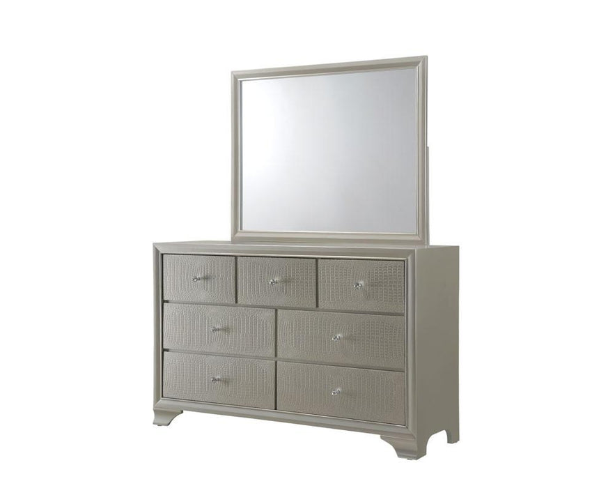 Lyssa Champagne LED Panel Bedroom Set - Lara Furniture