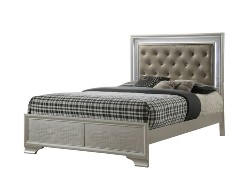 Lyssa Champagne Queen Panel Bed - Lara Furniture