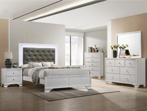 Lyssa Frost Full LED Panel Bed - Lara Furniture