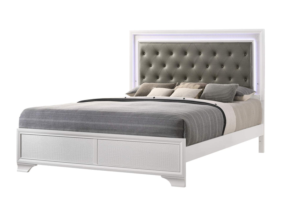 Lyssa Frost King LED Panel Bed - Lara Furniture