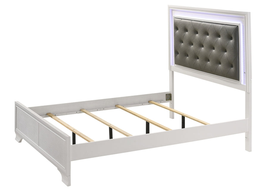 Lyssa Frost King LED Panel Bed - Lara Furniture