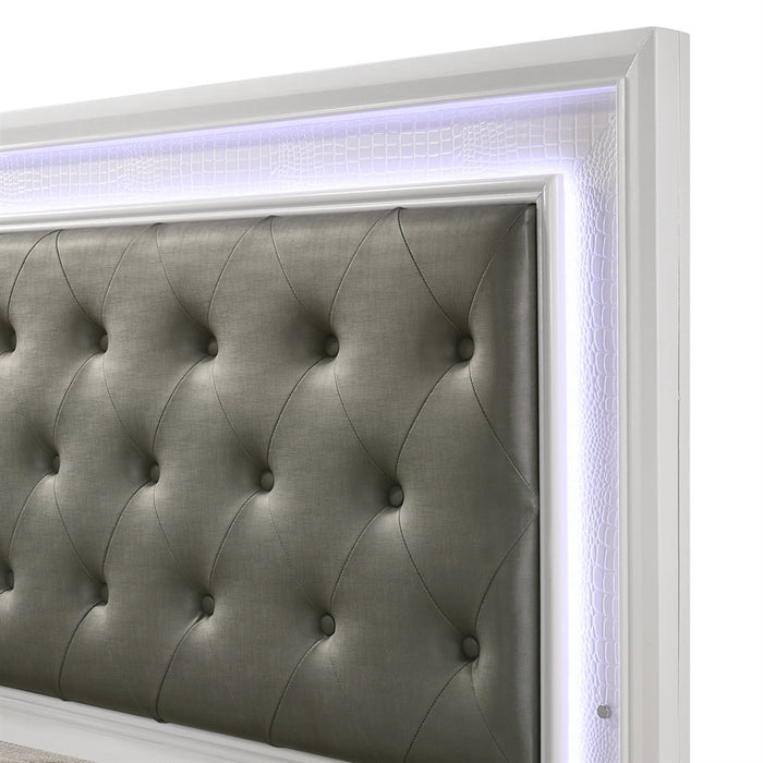 Lyssa Frost King LED Panel Bed - Lara Furniture