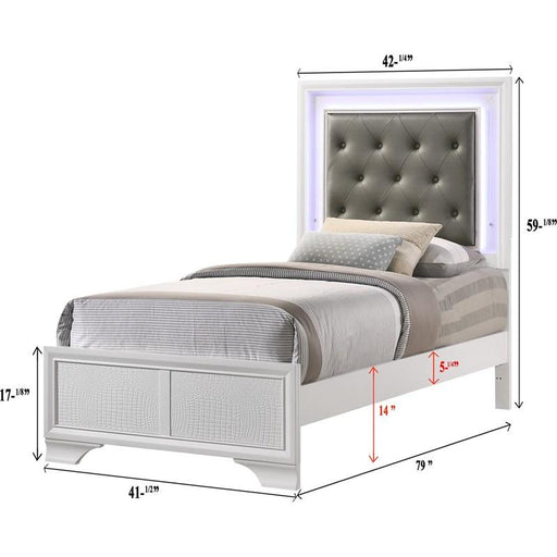 Lyssa Frost LED Panel Youth Bedroom Set - Lara Furniture