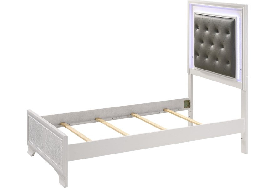 Lyssa Frost Twin LED Panel Bed - Lara Furniture