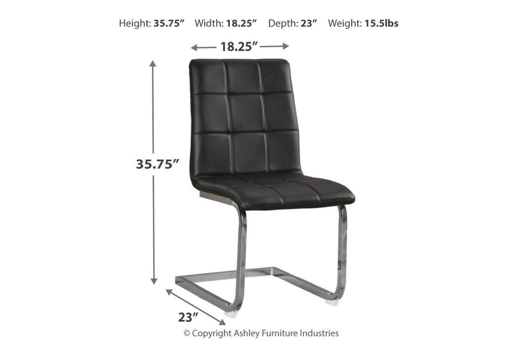 Madanere Black/Chrome Finish Dining Chair (4/CN) - D275-01 - Lara Furniture