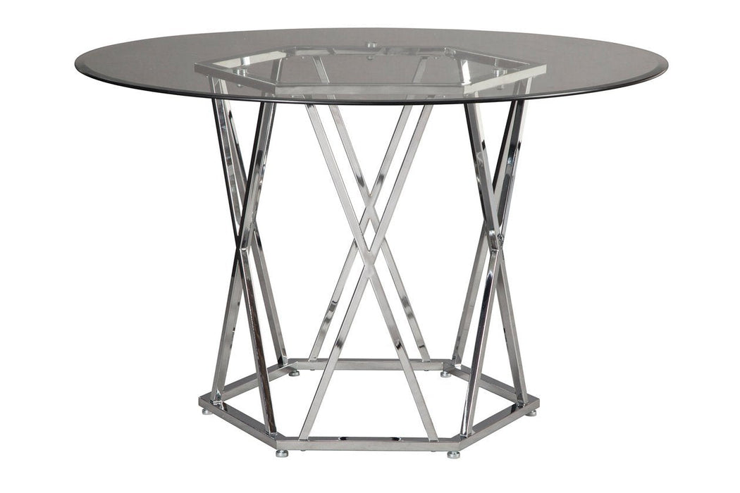 Madanere Chrome Finish Dining Table - D275-15 - Lara Furniture