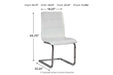 Madanere White/Chrome Finish Dining Chair (4/CN) - D275-02 - Lara Furniture