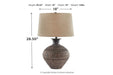 Magan Antique Bronze Finish Table Lamp - L207354 - Lara Furniture