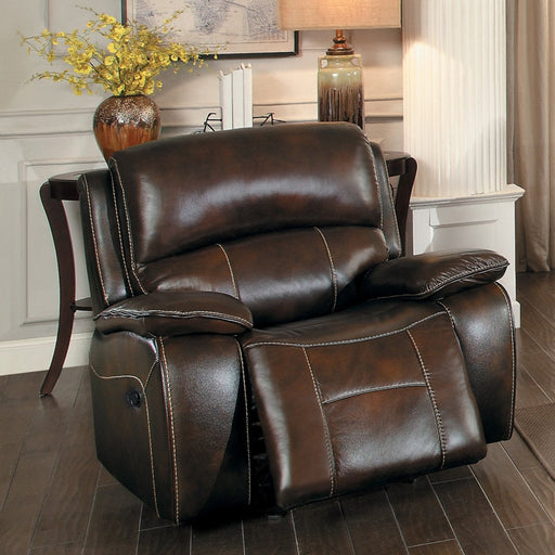 Mahala Brown Power Reclining Chair - 8200BRW-1PW - Lara Furniture