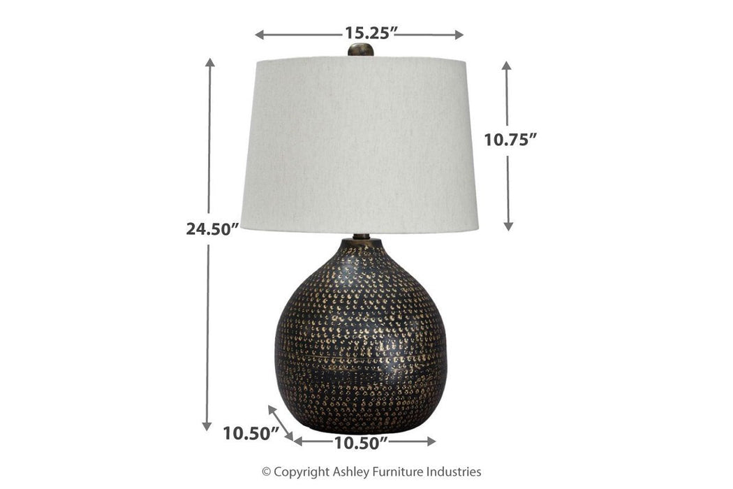 Maire Black/Gold Finish Table Lamp - L207294 - Lara Furniture