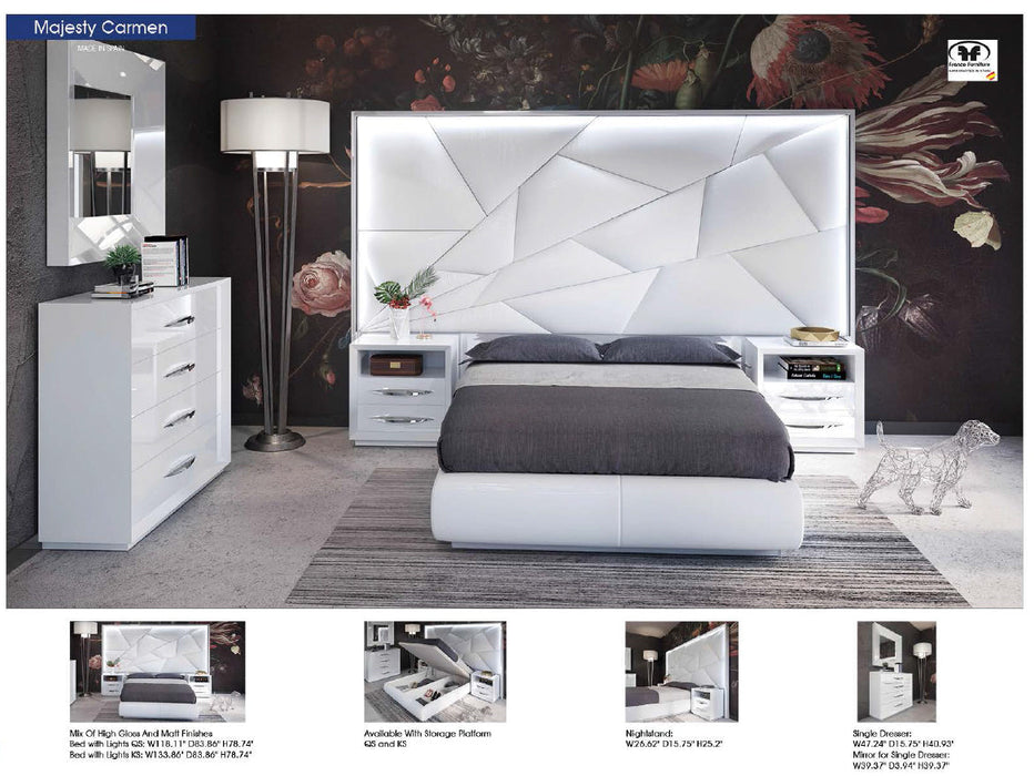 Majesty Bedroom W/Light And Carmen Cases Set - Lara Furniture