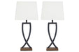 Makara Black/Brown Table Lamp (Set of 2) - L204174 - Lara Furniture