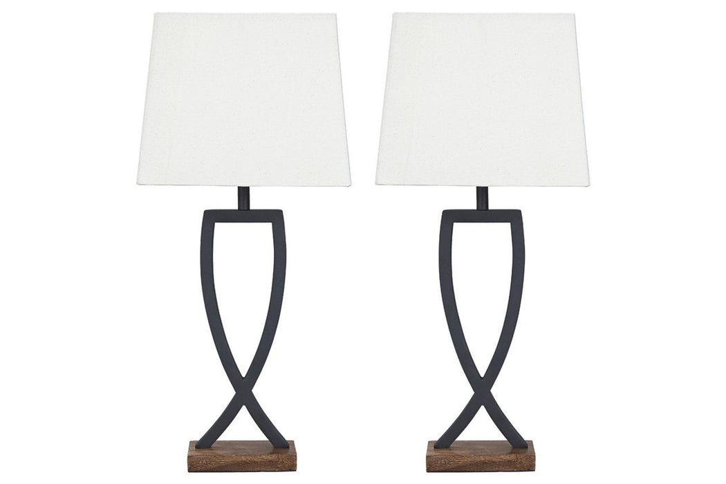 Makara Black/Brown Table Lamp (Set of 2) - L204174 - Lara Furniture