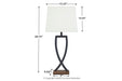 Makara Black/Brown Table Lamp (Set of 2) - L204174 - Lara Furniture