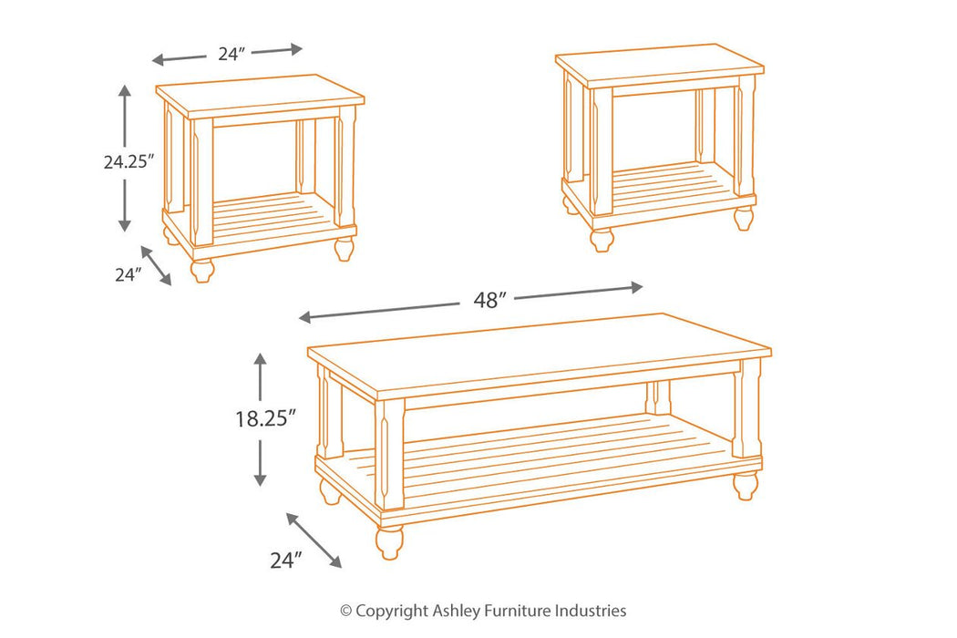 Mallacar Black Table (Set of 3) - T145-13 - Lara Furniture