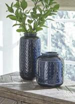 Marenda Navy Blue Vase (Set of 2) - A2000130 - Lara Furniture