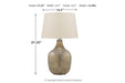 Mari Gray/Gold Finish Table Lamp - L430664 - Lara Furniture