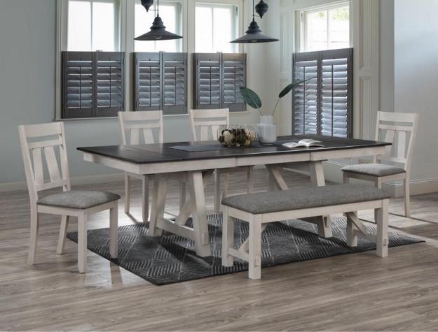 Maribelle Chalk/Gray Dining Table - Lara Furniture