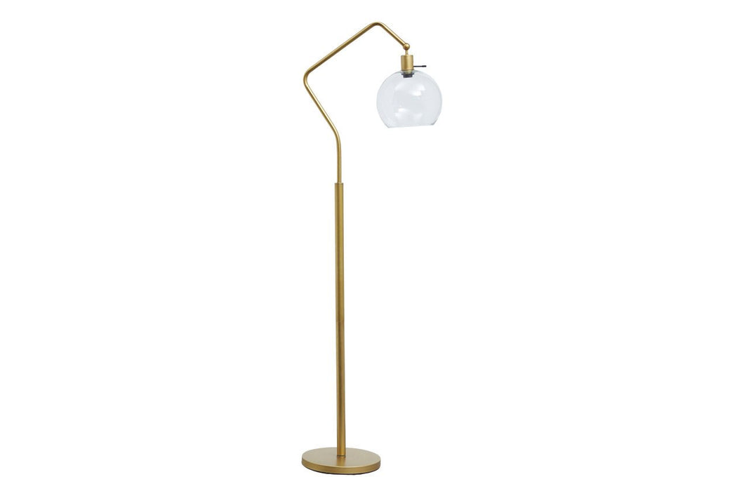 Marilee Antique Brass Finish Floor Lamp - L207151 - Lara Furniture