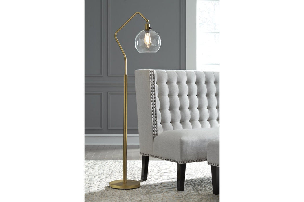 Marilee Antique Brass Finish Floor Lamp - L207151 - Lara Furniture