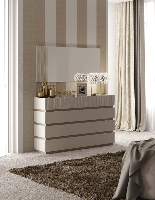 Marina Dresser/Mirror Taupe Set - Lara Furniture