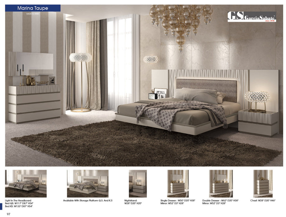 Marina Taupe Bedroom Set - Lara Furniture