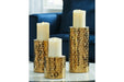 Marisa Gold Finish Candle Holder (Set of 2) - A2000461 - Lara Furniture