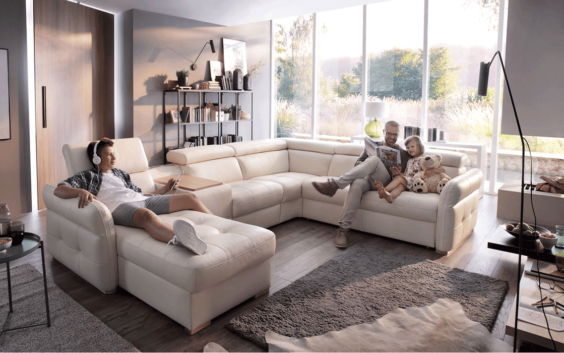 Massimo Sectional Left:Chaise W/Storage, Bar Element, Electric Recliner, Corner, Sofa W/Bed - i21787 - Lara Furniture