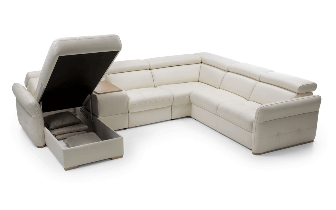 Massimo Sectional Left:Chaise W/Storage, Bar Element, Electric Recliner, Corner, Sofa W/Bed - i21787 - Lara Furniture