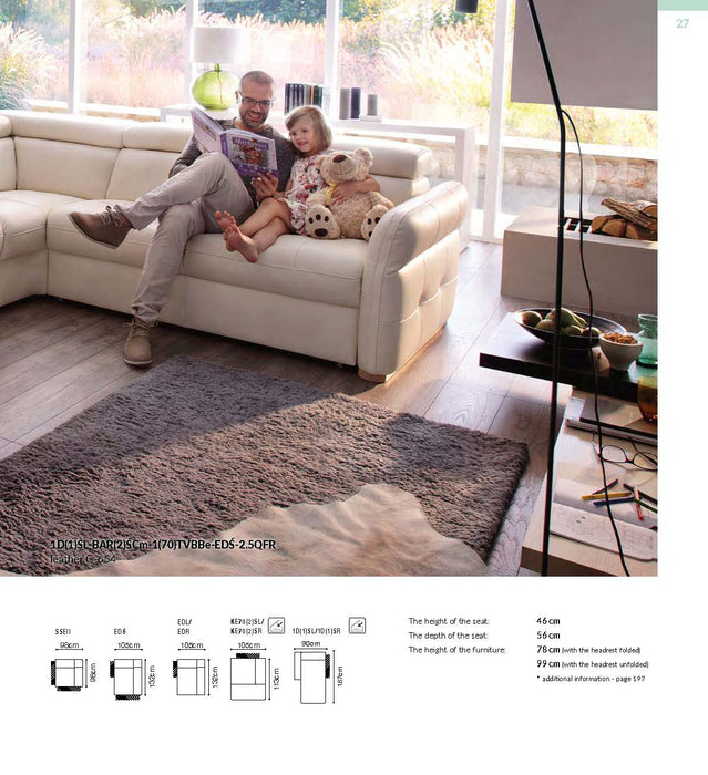 Massimo Sectional Left:Chaise W/Storage, Bar Element, Electric Recliner, Corner, Sofa W/Bed - i21787 - Lara Furniture