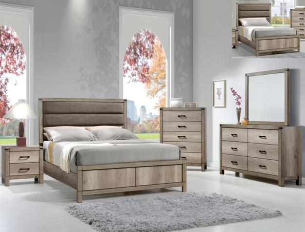 Matteo Light Brown Full Panel Bed - Lara Furniture