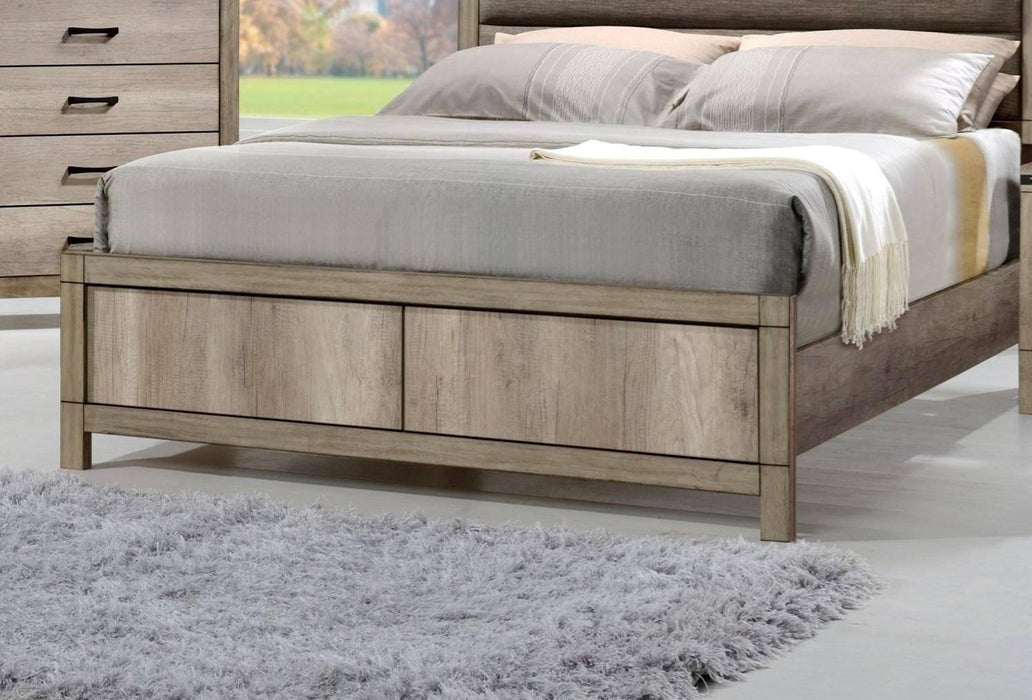 Matteo Light Brown Panel Bedroom Set - Lara Furniture