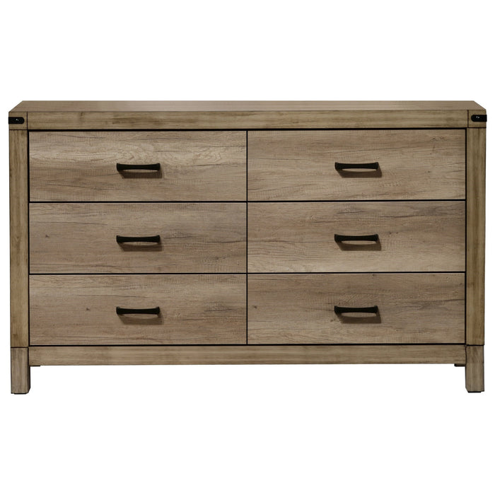 Matteo Light Brown Panel Bedroom Set - Lara Furniture