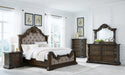 Maylee King Upholstered Bed with Dresser and Nightstand in Dark Brown - PKG019201