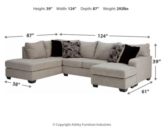 Megginson Storm LAF Sectional - Lara Furniture