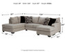 Megginson Storm LAF Sectional - Lara Furniture