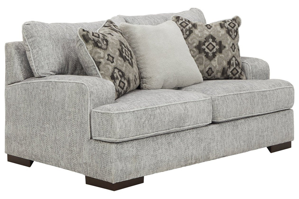 Mercado Pewter Loveseat - 8460435 - Lara Furniture