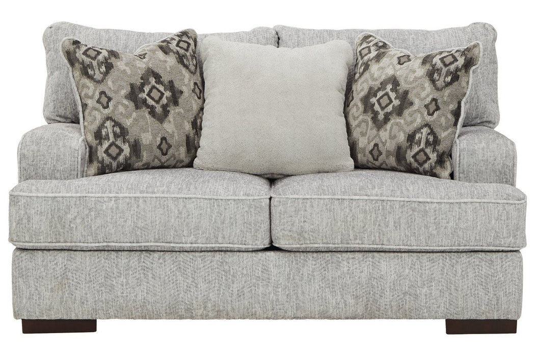 Mercado Pewter Loveseat - 8460435 - Lara Furniture